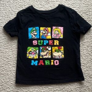 Super Mario Black Kids Graphic Tee